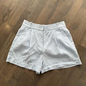 Michael Kors Light Blue High-Waisted Linen Shorts Tailored Summer Shorts Size 2